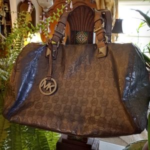 Michael Kors silver metallic purse